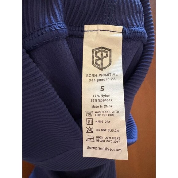 Born Primitive NWT Limitless Leggings Blue Depths Ribbed High Waist Small - Picture 8 of 10